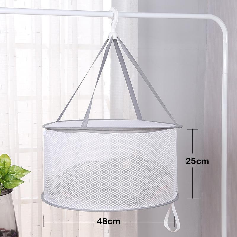 Three-Tier Windproof Folding Sweater Drying Rack Basket