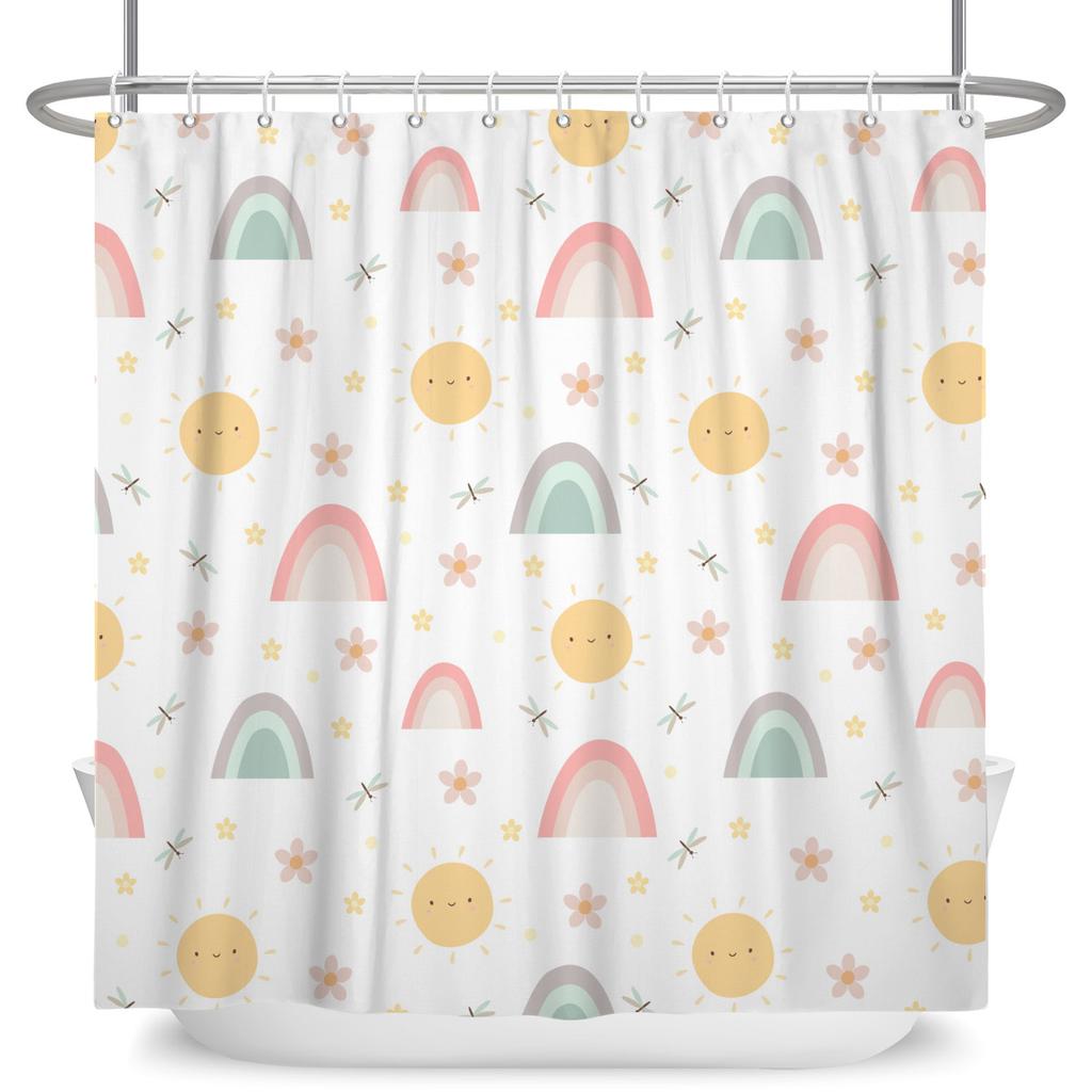 Cute Cartoon Animal Shower Curtain Waterproof Bath Curtain Bathroom Decor Kids Friendly Design Multiple Fun Patterns With Hooks