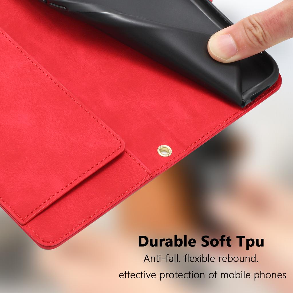 For iPhone Air Case Tulip Leather Phone Cover with 5 Card Slots Wallet