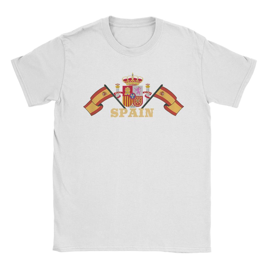 Spain Spanish Flag Pure Cotton T Shirt For Adult Summer Y2K Retro T Shirts Crew Neck Leisure Tees Oversized Pattern Tops