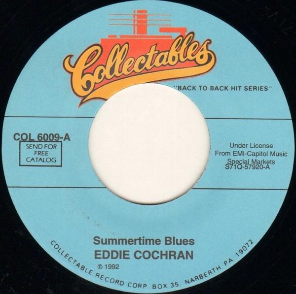 

7inch Record EDDIE COCHRAN - Summertime Blues / Sittin In The B COL6009 COLLECTABLES 1992 US Rock Used