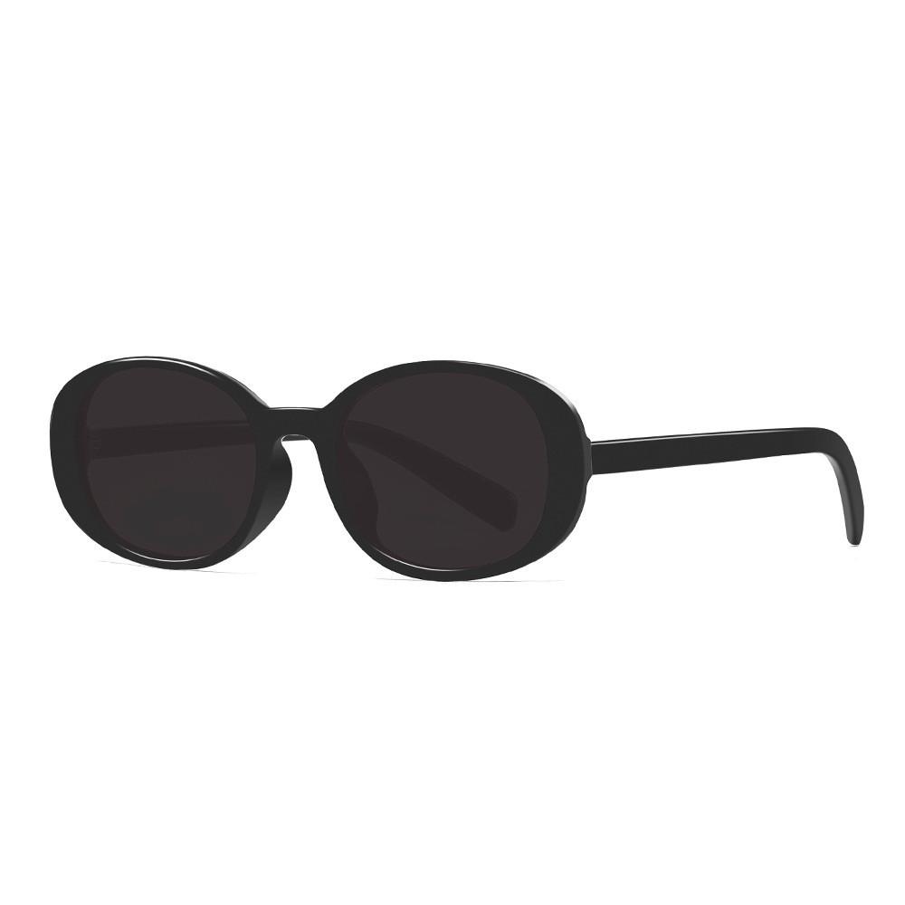 

Elliptical Vintage Sunglasses With Uv400 Protection For Outdoor Activities And Fashion Style Black Gray