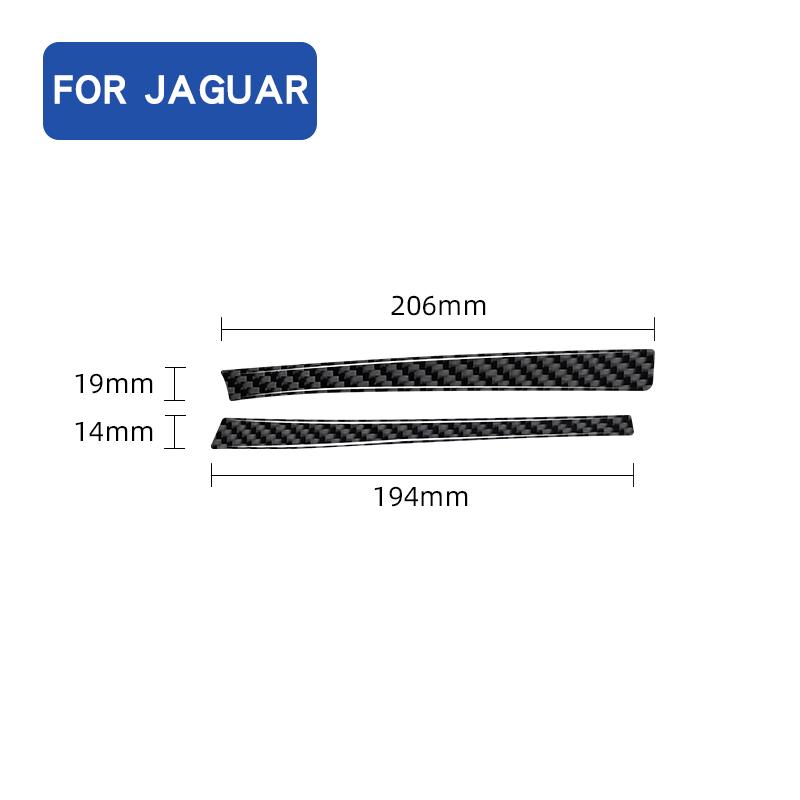 2PCS Real Carbon Fiber Car Dashboard Decoration Strip Stickers For Jaguar F-Type 2013-2022 Car Interior Accessories