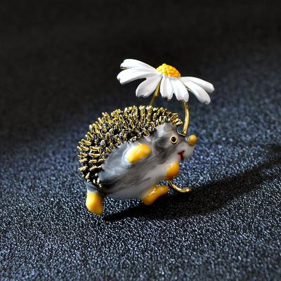 Mode Cartoon Nette Daisy Igel Emaille Broschen Für Frauen Unisex Schmuck Geschenk Emaille Tier Brosche Pins für Party Hochzeit