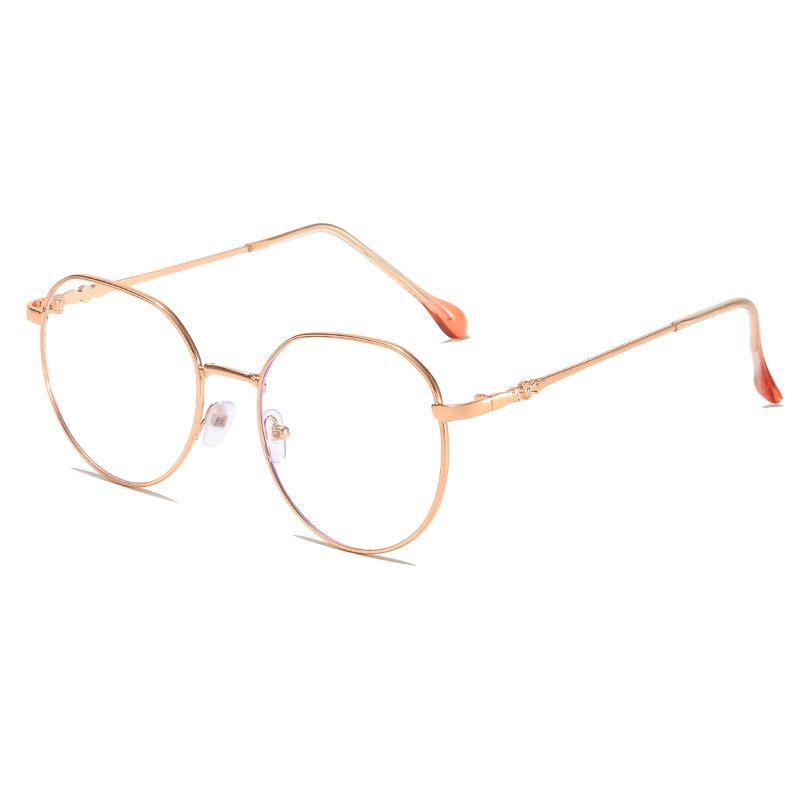 New Anti Blue Light Circular Metal Frame Trendy Glasses Frame Women s Korean Version Fashionable Glasses розового золота