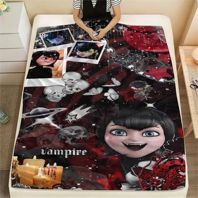1PC Hotel Transylvania Mavis Dracula Print Flannel Blanket, High Quality All Seasons, Home Decor, Warmth and Comfort, Perfect for Christmas Gifts