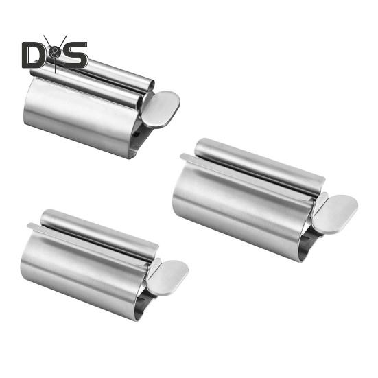 Stainless Steel Toothpaste Squeezer Compact Design Reusable Multifunctional Metal Toothpaste Tube Wringer Seat Holder Stand