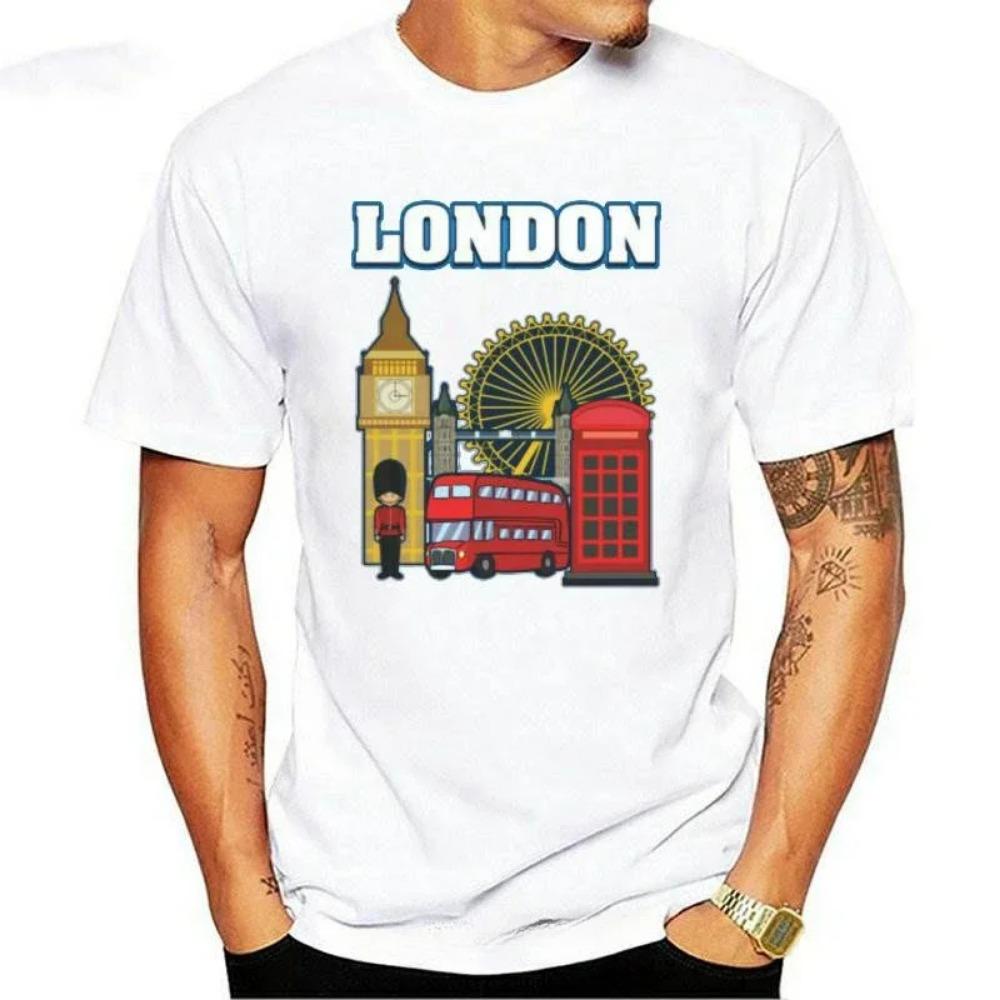 New London Souvenir Printed TShirt Great Britain British Tour Bus Adult  Kids Tee Top Fitness Tee Shirt