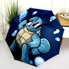 Squirtle Cartoonmuster, automatisch faltbarer Regenschirm, tragbares und faltbares Design, 8 Schirmstäbe, ein Weihnachts- oder Geburtstagsgeschenk.
