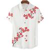 Japanese Aesthetic Cherry Blossom Print Men's Shirt Fashionable Luxury Lapel Button-down Shirt Casual Short-sleeved Tops
