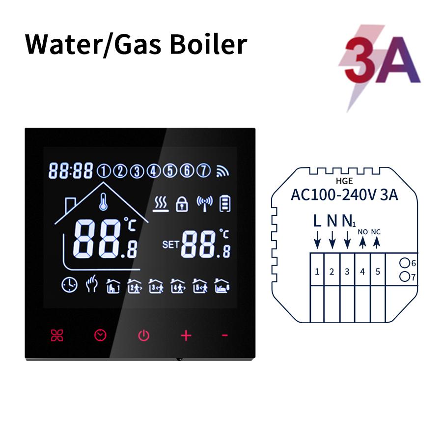 Tuya WiFi Smart Thermostat LCD Display Touch Screen Electric Floor Heating Water/Gas Temperature Controller With Alexa Alice