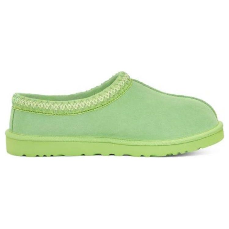 UGG Tasman Double Layer Leather Round Toe Plush Fashion Cotton Slippers Men Slippers Parrot-Green 5950-PTGN