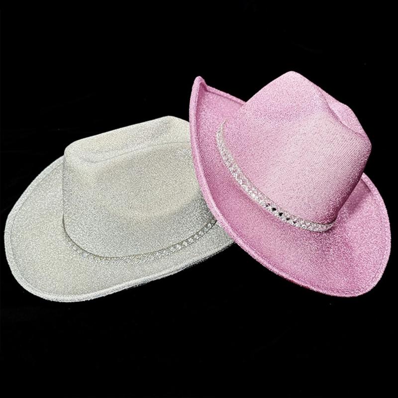 Glitter Cowboy Hat Fedora Cowgirl Hat Bachelorette Party Hat For Bridal Party Western Cowboy Hat Bachelorette Party Prop