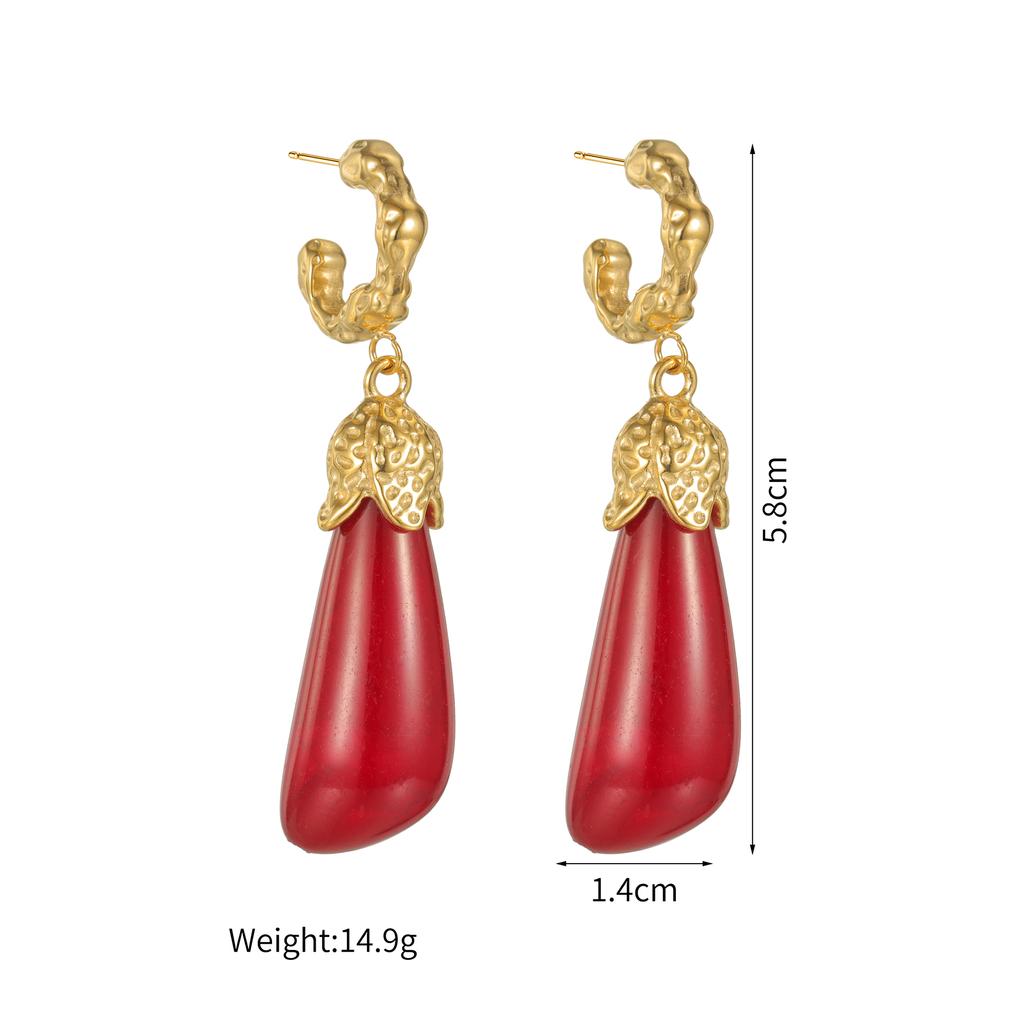 Atoztide New Fashion Shiny Zircon Earring for Women Stainless Steel Trendy Gold Color Statement Stone Stud Earring Jewelry Gift
