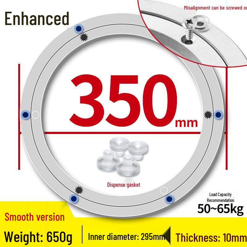 Round Marble Wooden Dining Table with Silent Aluminum Lazy Susan and Rotating Base