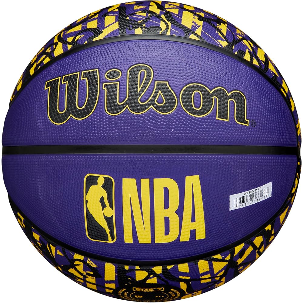 Wilson NBA Team Graffiti Los Angeles Lakers Basketball Size 7 Outdoor Diameter 24.5cm