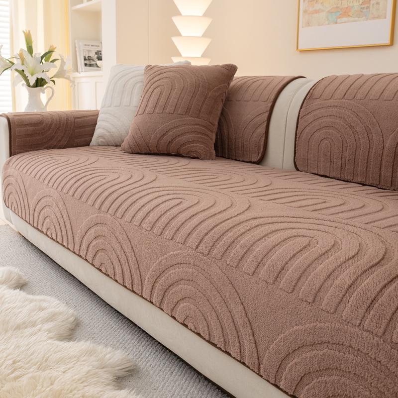 Simple Modern Sofa Cushion Autumn and Winter Light Luxury Non-Slip Sofa Plush Cover
