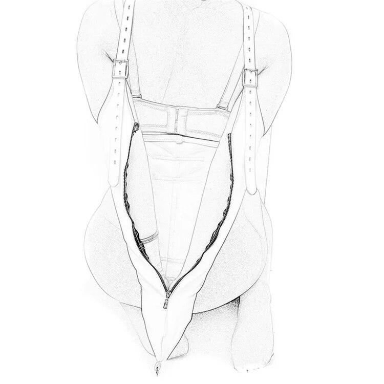 Paže za zády Armbinder Restraints Kožený Zip Pouta Sexuální hračky pro muže Ženy Fetiš Bdsm Bondage Otrok Role Play Flirt