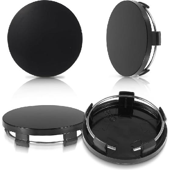 4 Pcs Hub Caps, 60Mm Wheel Center Caps Rim Hub Replacement Center Covers Universal ABS Snap In Wheel Center Hubcaps Plastic Polished Surface For Rims чёрный