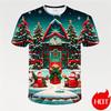 Summer Fashion 3D Merry Christmas Print T Shirt Cute Santa Xmas Christmas Trees Graphic T-shirts Men Funny Snowflakes Tee Shirts