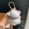 Mink Fur Bear Pendant Keychain For Women Bag Key Chain Pendant Keyrinngs Luxury Decoration Jewelry Bag Hanging Accessories Gifts