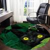 1PC Black Cat, Jungle Office Round Area Rug, Indoor Mat Suitable ForOffice, Under Office Chairs Bedroom Living Room Home Decor, Room Deco g089
