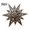 Men Formal Accessory 1/2Pcs Double-Layered Eight-Pointed Star Lapel Pin with Rhinestones, Thickened Alloy Decorative Brooch Safety Buckle for