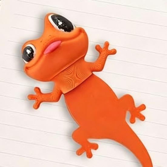Funny Gecko Bookmark 3D Printed Lizard Page Clip Novelty Animal Bookmark for Readers