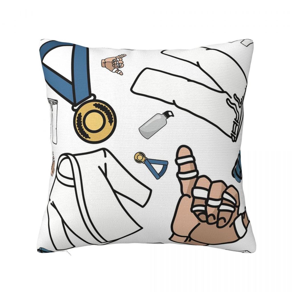 Jiu Jitsu Uncle American Flag Brazilian Square Pillowcase Cushion Cover Pillow Case Throw Pillow Cover for Home Sofa Living Room