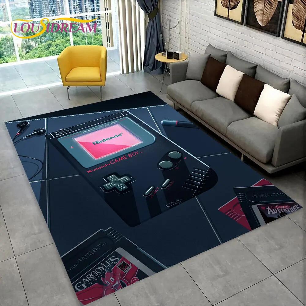 Teppich mit Retro-Spielkonsole Game Boy GBA, Teppich für Zuhause, Wohnzimmer, Kinderzimmer, Sofa, Fußmatte, Dekor, rutschfeste Bodenmatte