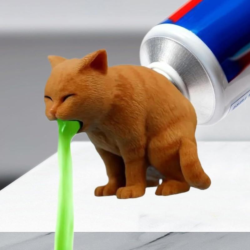 Funny Kitten Vomit Toothpaste Squeezer 3D Printed Bathroom Essential Safe For Kids And Adults