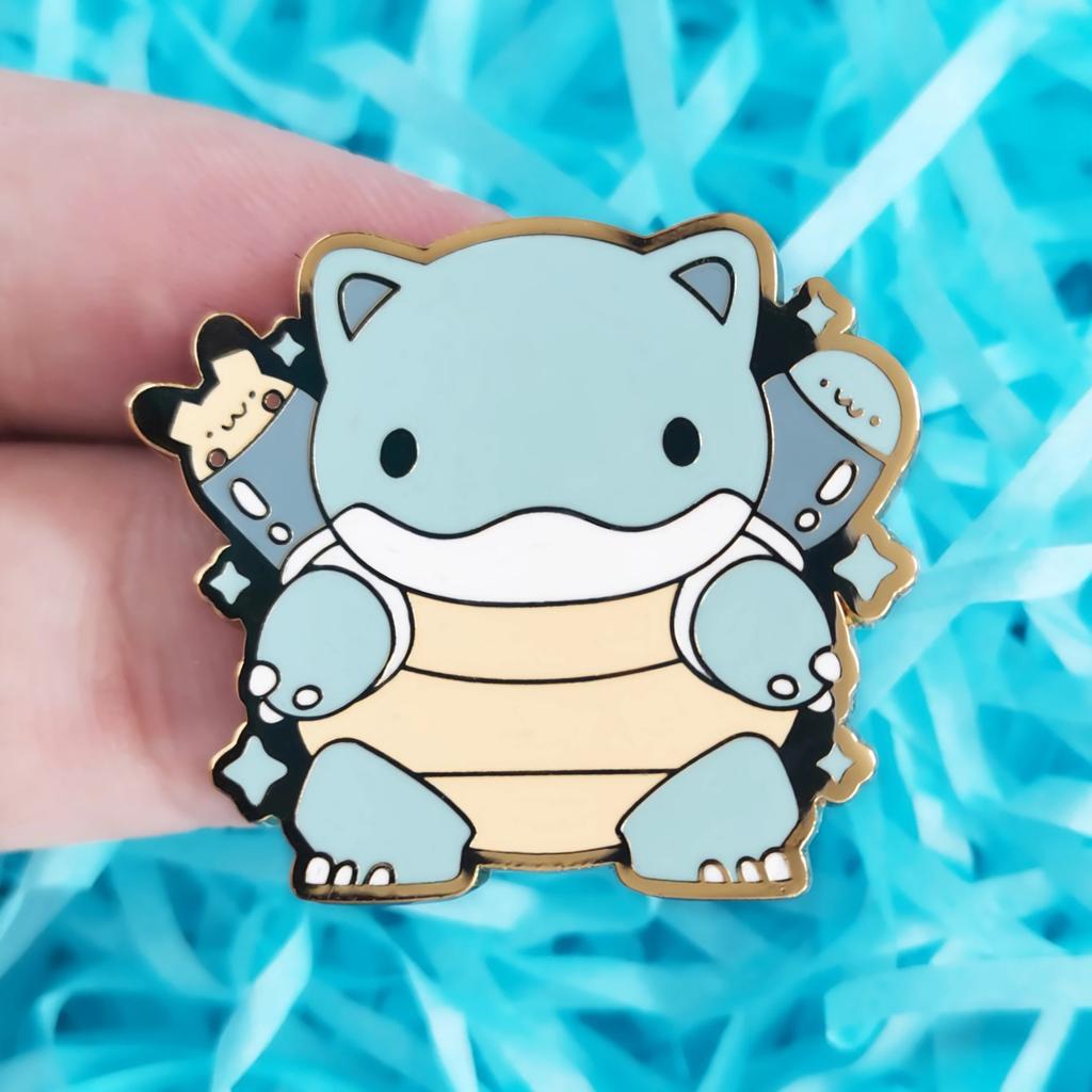 Strong Tortoise Elf Enamel Pin Kawaii Cute Cuckold Marine Animal Golden Medal Brooch Video Game Fans Badge Gifts