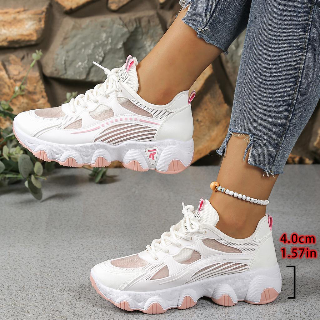 2025 summer ice silk mesh white shoes casual breathable student sports shoes dad shoes women ins trendy shoes women