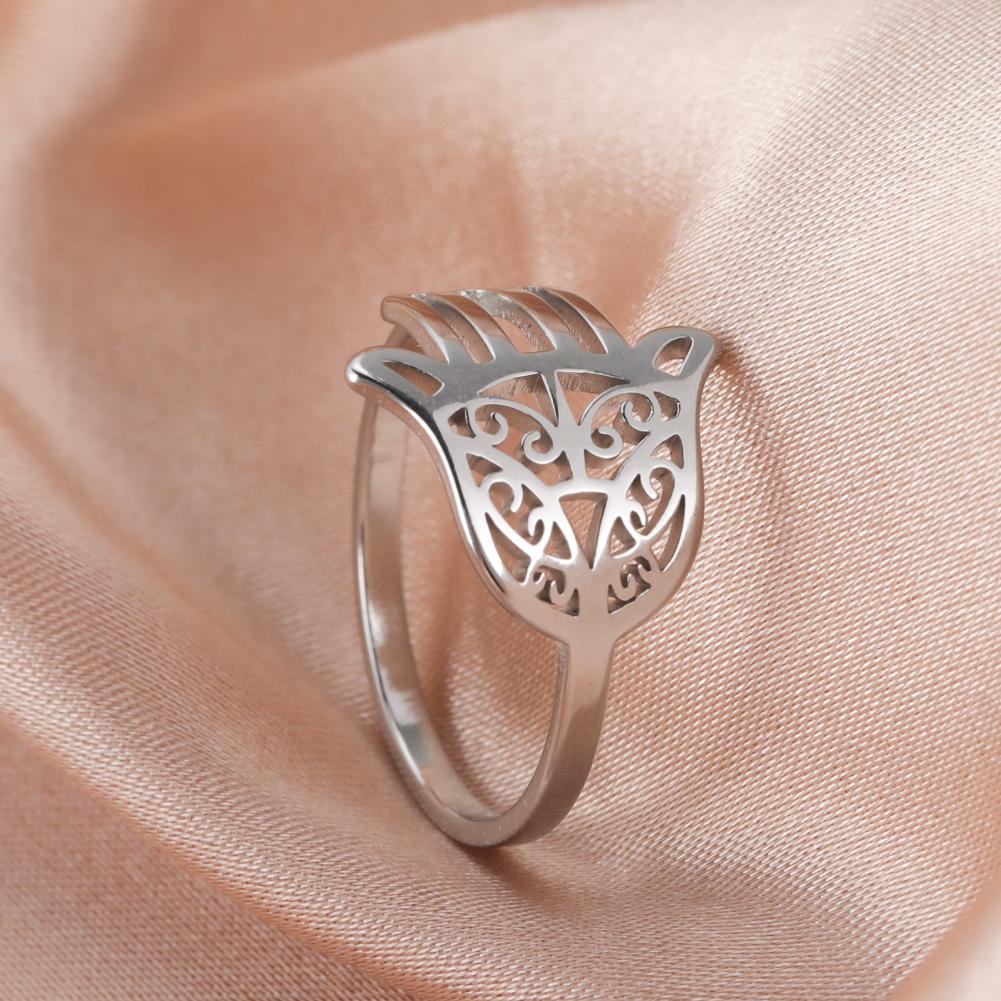 Skyrim Stainless Steel Women's Ring Simple Heart Butterfly Moon Phase Geometric Finger Rings Wedding Gift for Lover Wholesale