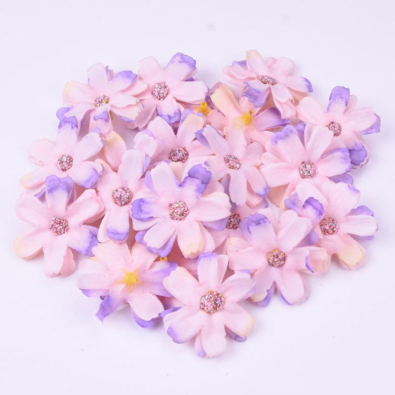 20/30Pcs Silk Daisy Artificial Flower Head Home Room Decoration Craft Flower Wreath DIY Party Bridal Wedding Decor New Year Gift