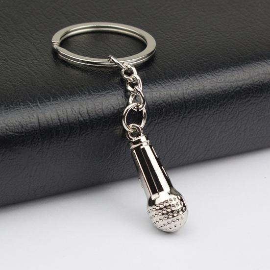 Mini Microphone Music Keychain Microphone Pendant Keychain Retro Sound Pendant Keyring Charm Microphone Music