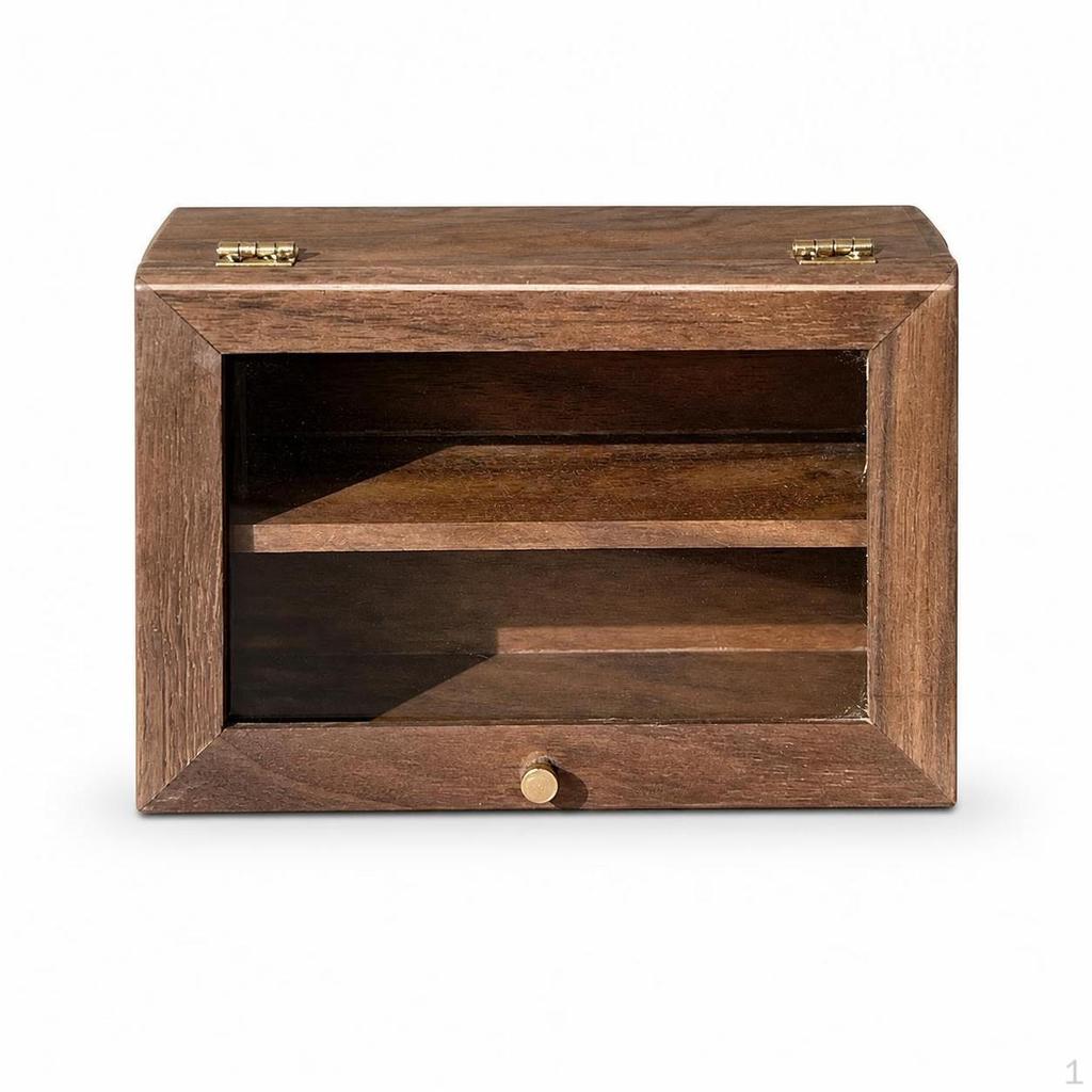 Miniature Dollhouse Bakery Food Display Set Brown 1/12 Scale Black Walnut Shelf, 14.8cm Length