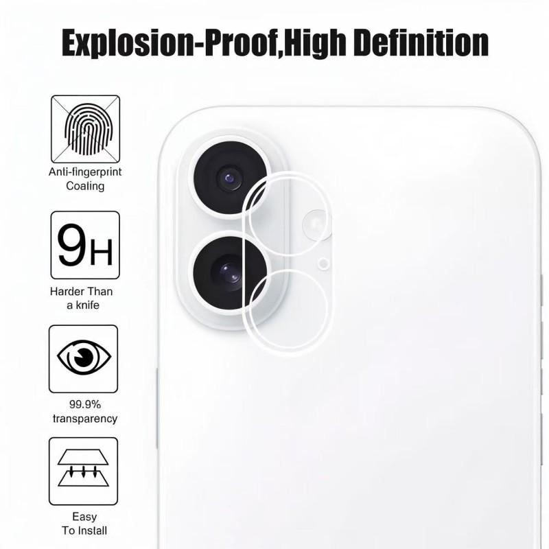 For iPhone 17 Camera Lens Protector WANLONFENG Full Coverage HD Clear Lens Film with Cleaning Cloth
