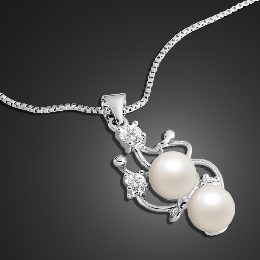 

Shell Pearl Pendant Necklace Electroplated Platinum Women S Simple Jewelry 43cm