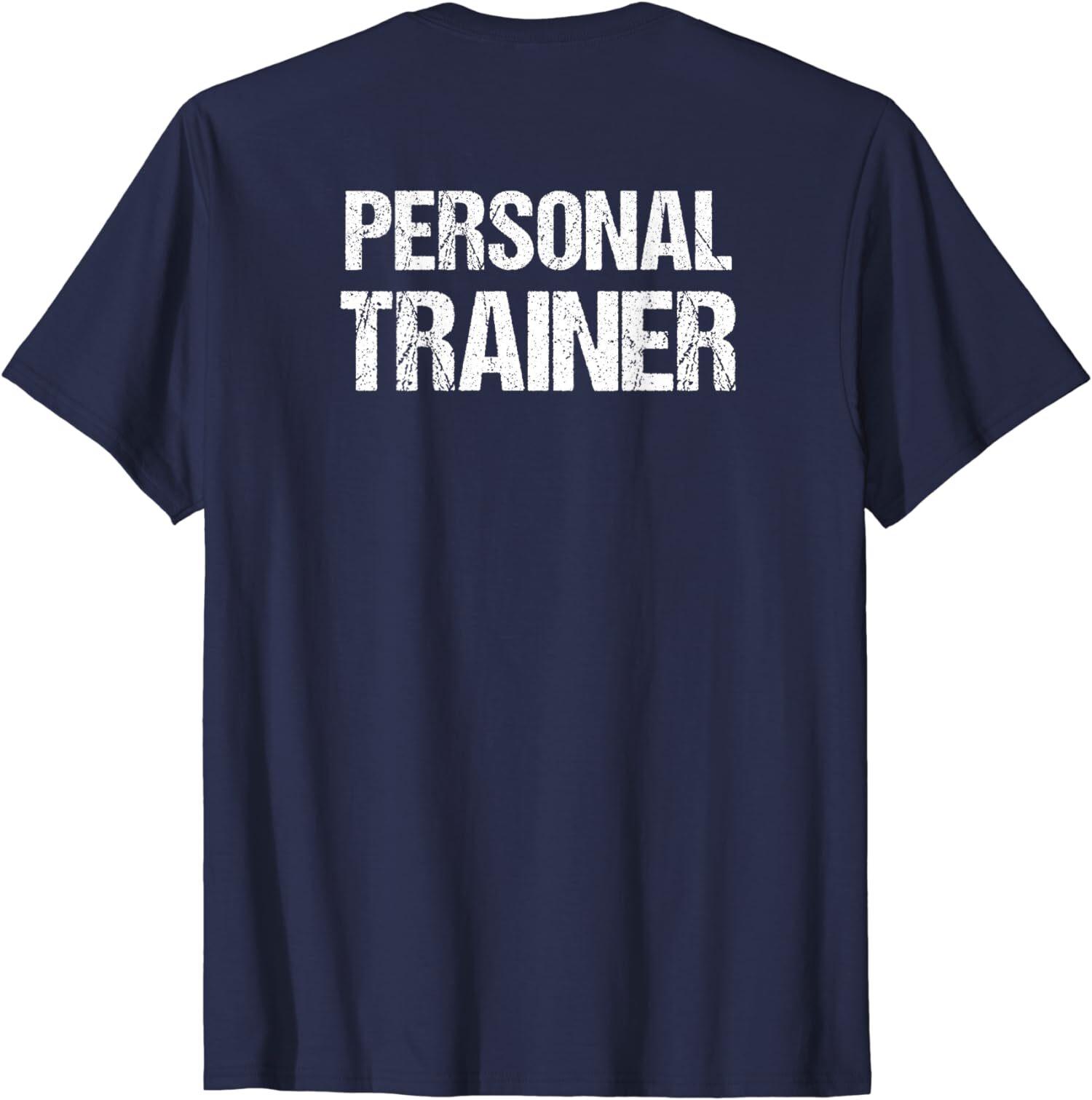 Personal Trainer Back Only Cool Sport Lover Gym Unisex T-Shirt S разноцветный