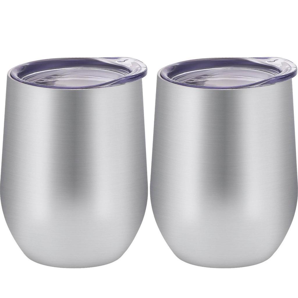 Portable Double-Layer 304 Stainless Steel Insulated Egg-Shaped Wine Glass – Stylish Red Outdoor Water Cup