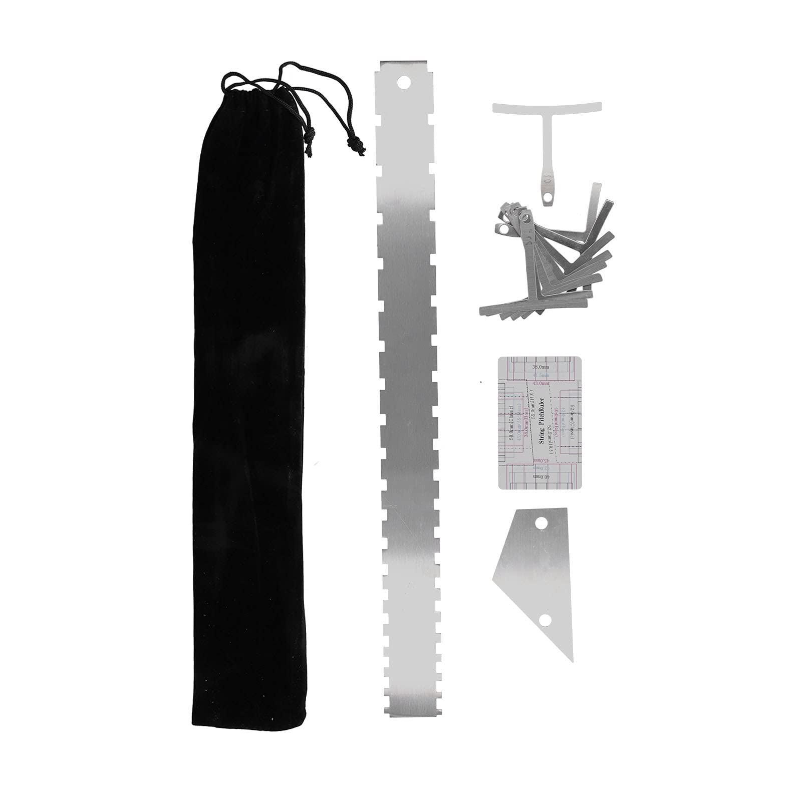 

Folany Guitar Measuring Tool Set, Durable Guitar Neck Ruler for Guitarists to Measure Guitar Strings for Guitar Repair (Silver)