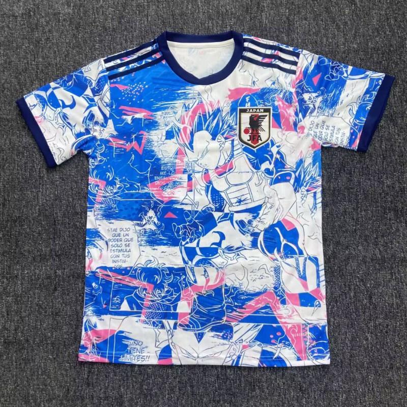 Kurzärmeliges Fußballtrikot inspiriert von der japanischen Nationalmannschaft Anime-Kollaboration Dragon Ball One Piece Naruto