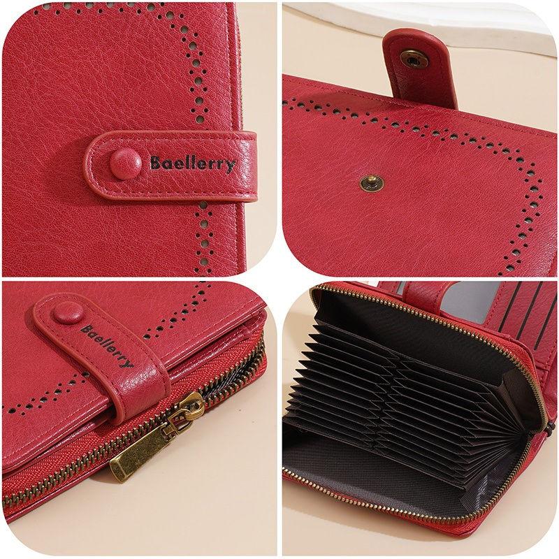 Baellerry RFID Anti Theft Protection Zipper Card Holder for Women Ladies Fashion Money Packs PU Leather Purse Wallets