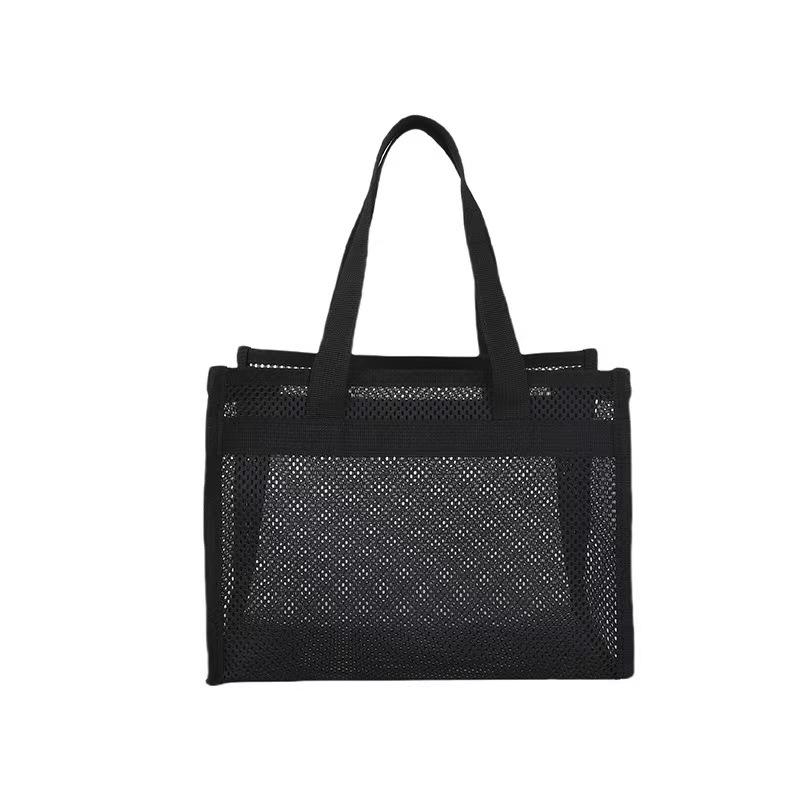 Large Capacity Mesh Tote Bag for Beach, Bathing, and Swimming - Portable, Quick-Drying, and Hollow Design
