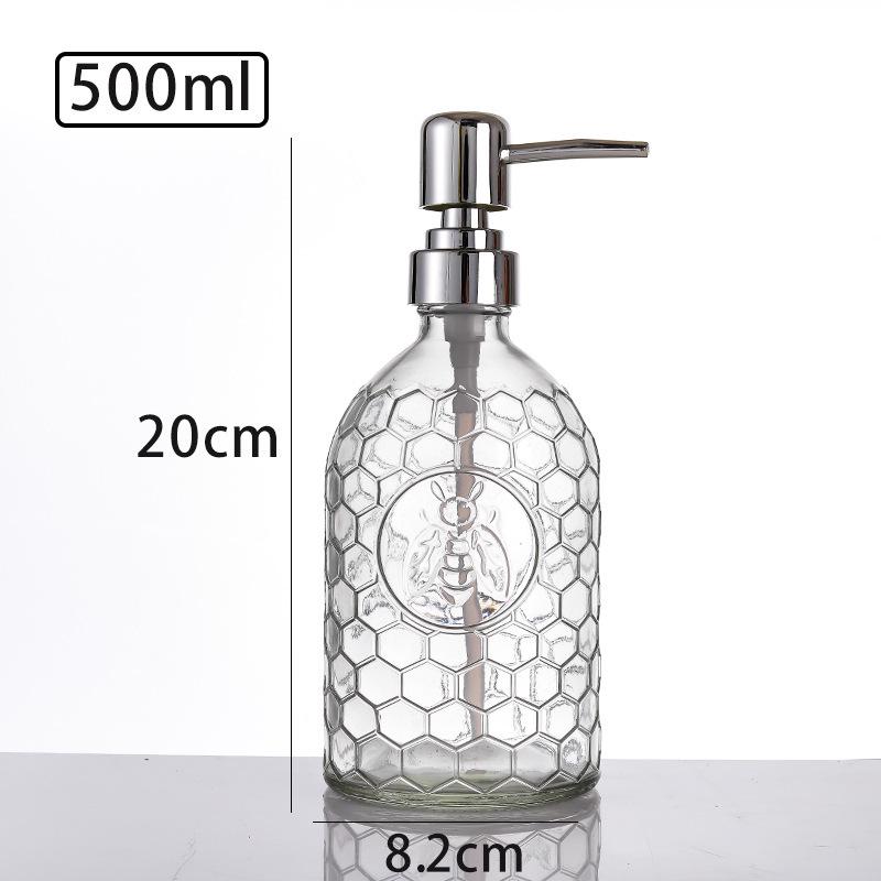 500ml Skleněný dávkovač s pumpičkou na dezinfekci rukou, šampon nebo sprchový gel