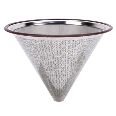 Pour Over Coffee Dripper Stainless Steel Coffee Filter Paperless Reusable Metal Cone Coffee Filter