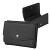 Mini Genuine Small Coin Card Case bills without [LS LASIEM] Men's Wallet, Tri-fold, Compact, Leather, Purse, Anti-Skimming (Black) - "Stores folding"