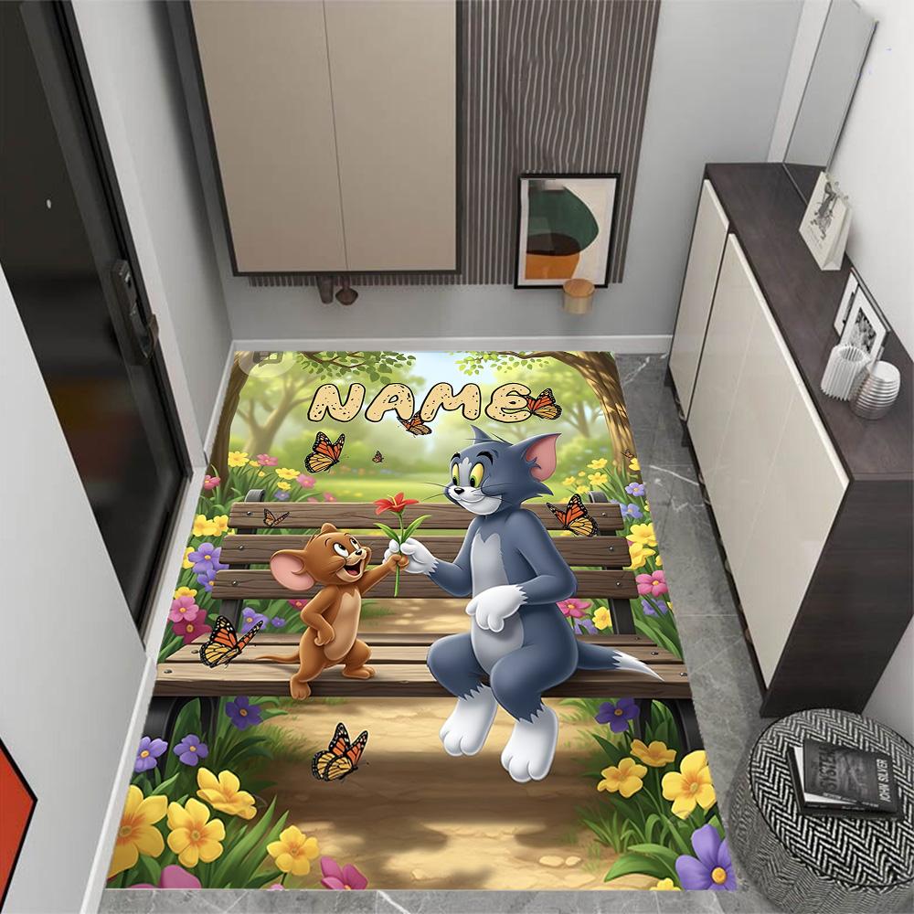 Looney Bulldog Fiery Attitude Personalized Text Carpet Perfect for Entryway Foyer Bedrooms Outdoor Anti-slip Rug Anime Office Decor Spiritual Gift