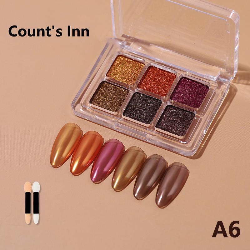6 Colors Mirror Aurora Solid Nail Glitter Shine Nail Art Decorations Nail Charm Nail Decorations Nail Accessories